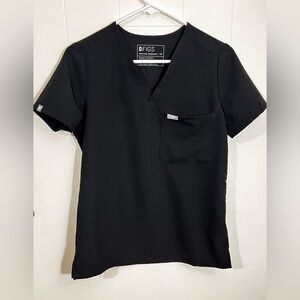 FIGS Catarina Scrub Top XS Black